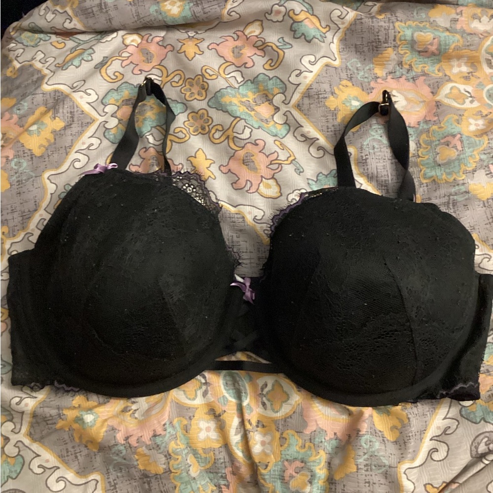 Cacique Black Lace Demi Push-Up Bra